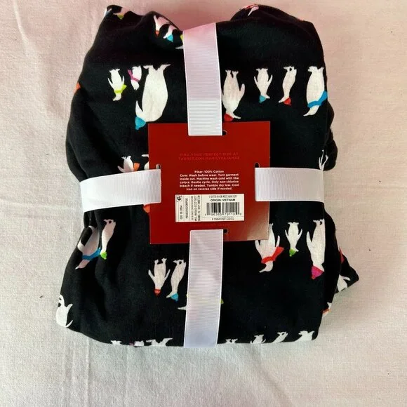 NWT Black Women's Holiday Penguins Print Pajama Set - Wondershop - Picture 5 of 6